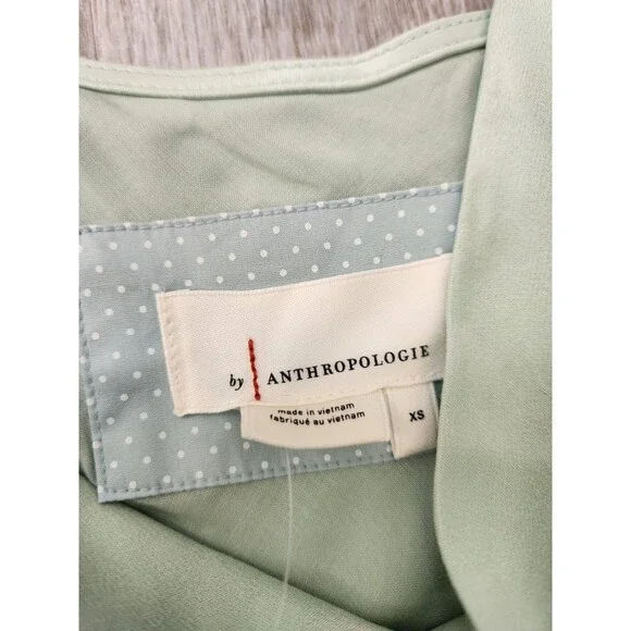 NWT Anthropologie Elyse Slip Dress Maxi Cowl Neck Sleeveless Mint Green Sz XS - Picture 7 of 14